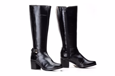 Botas Mujer Piel Negro Caña Alta