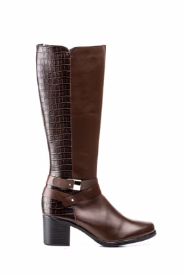 Botas Mujer Piel Marrón Caña Alta - 2