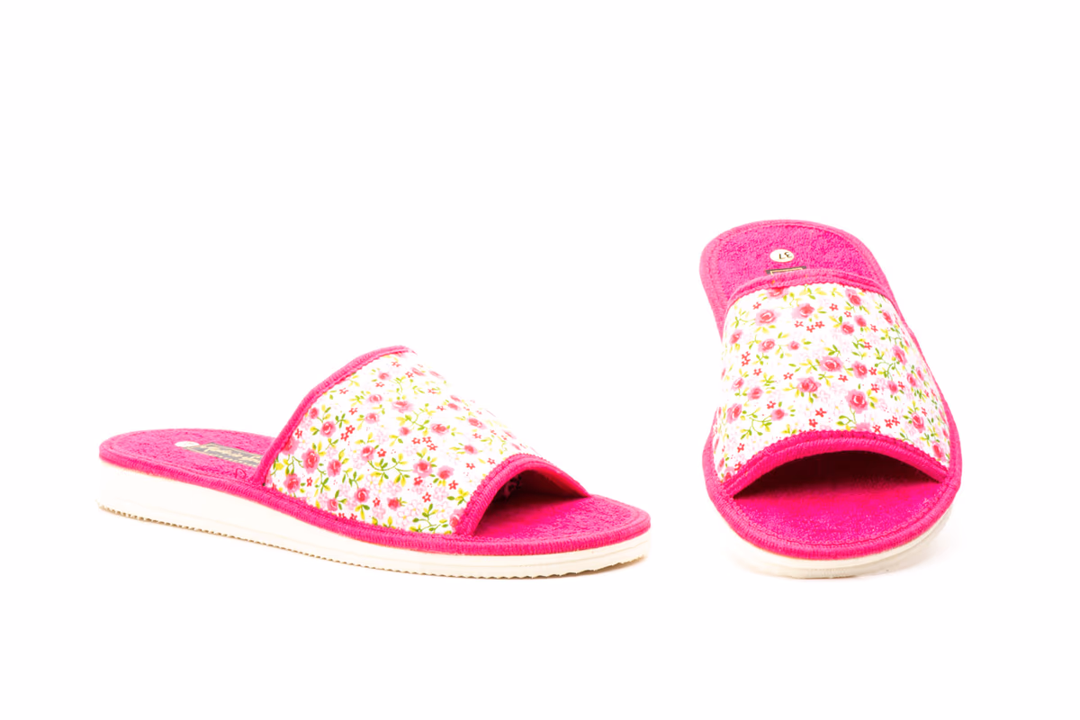 Zapatillas Mujer Flores Rosa