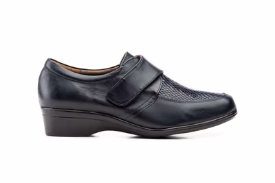 Zapatos Mujer Piel Marino Velcro - 3
