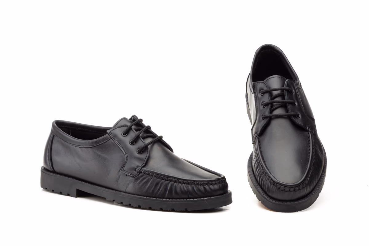 Kiowa Hombre Piel Negro Cordones