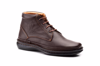 Bota Hombre Piel Marrón Cordones Cactus - 2