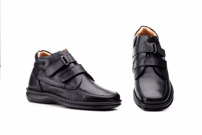 Botas Hombre Piel Negro Velcro Cactus