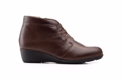 Botín Mujer Piel Marrón Elásticos - 3