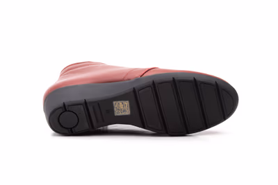 Botín Mujer Piel Burdeos Elásticos - 4