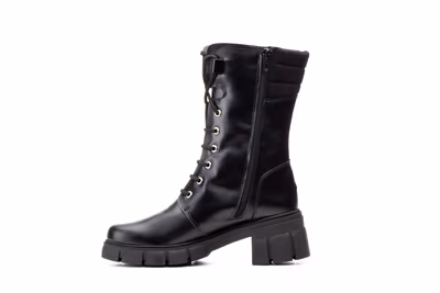 Botas Mujer Piel Negro Militar Ibérico - 3