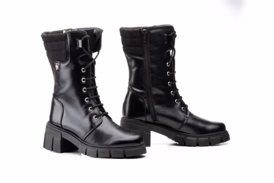 Botas Mujer Piel Negro Militar Ibérico