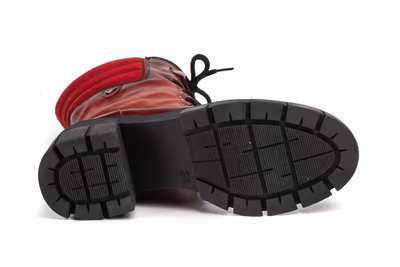 Botas Mujer Piel Burdeos Militar Ibérico - 4