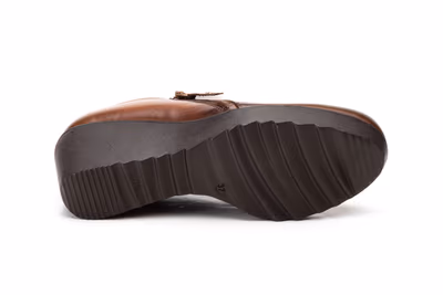 Zapatos Mujer Piel Cuero Cremallera Cuña - 4