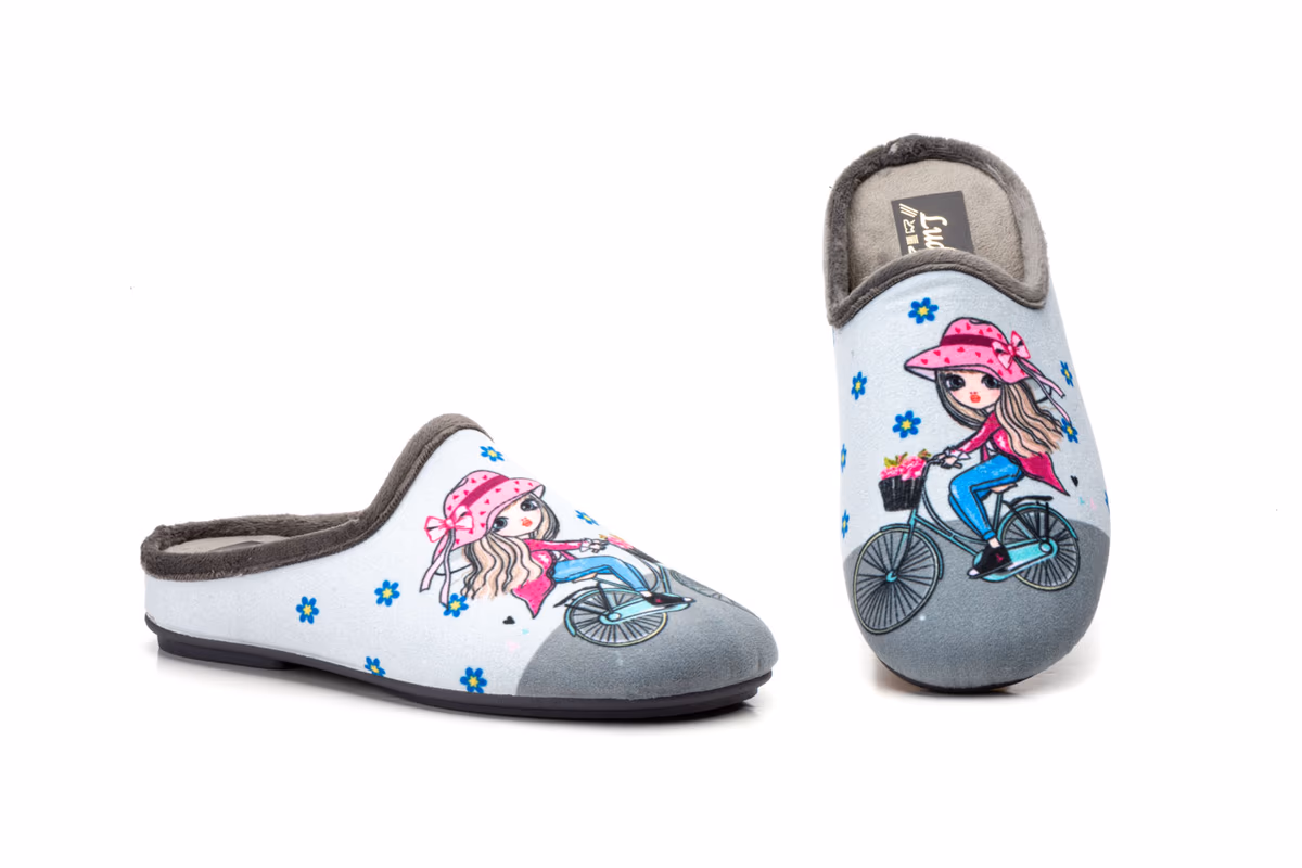 Zapatillas Mujer Gris Bicicleta