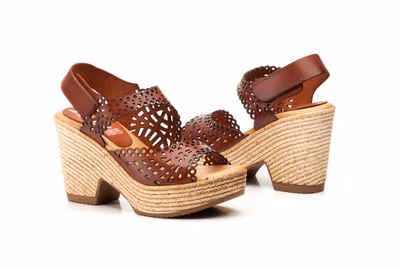 Sandalias Mujer Piel Roble Lasér Plataforma Xbonita - 6