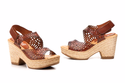 Sandalias Mujer Piel Roble Lasér Plataforma Xbonita - 7