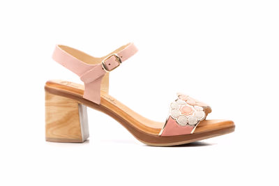 Sandalias Mujer Flores Rosa Tacón Xbonita - 4