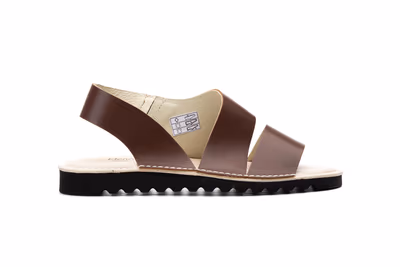 Sandalias Mujer Piel Marrón Elástico - 3