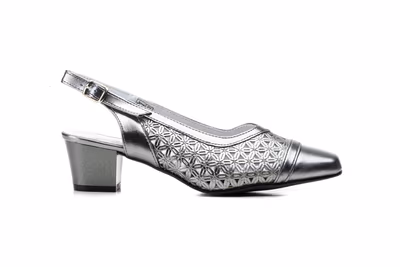 Zapatos Mujer Piel Plomo Tacón - 3