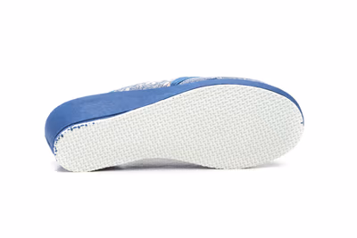 Zapatillas Mujer Azul Cuña Elasticos - 4