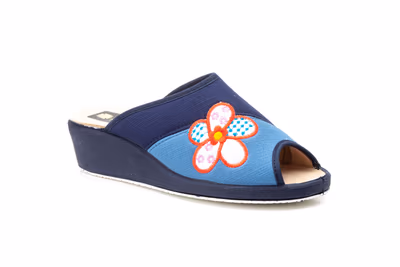 Zapatillas Mujer Azul Cuña - 2