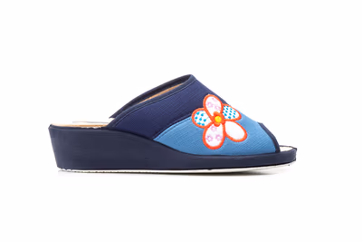 Zapatillas Mujer Azul Cuña - 3