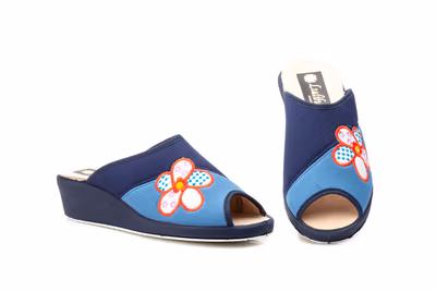 Zapatillas Mujer Azul Cuña