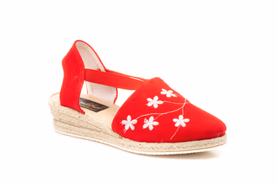 Yute Mujer Lona Roja Cuña - 2