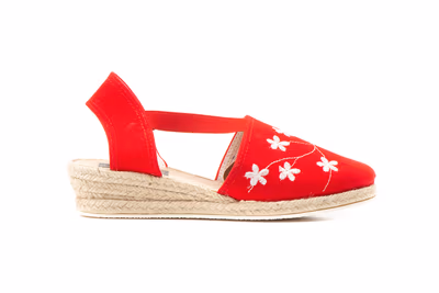 Yute Mujer Lona Roja Cuña - 3