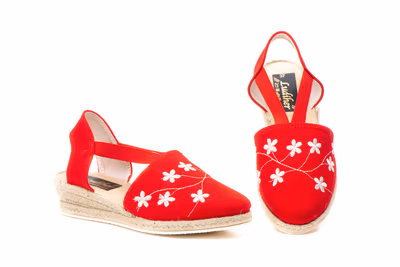 Yute Mujer Lona Roja Cuña