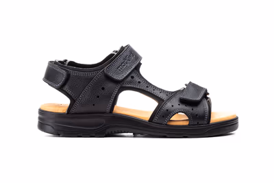 Sandalias Hombre Piel Negro Morxiva - 3