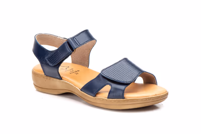 Sandalias Mujer Piel Marino Plantilla Gel - 2