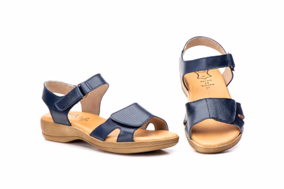 Sandalias Mujer Piel Marino Plantilla Gel