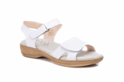 Sandalias Mujer PIel Blanco Plantilla Gel - 2