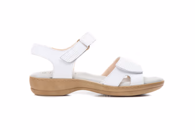 Sandalias Mujer PIel Blanco Plantilla Gel - 3