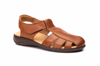 Sandalias Hombre Piel Marrón Duendy - 2