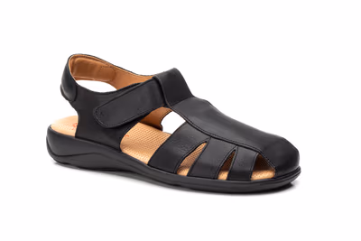 Sandalias Hombre Piel Negro Duendy - 2
