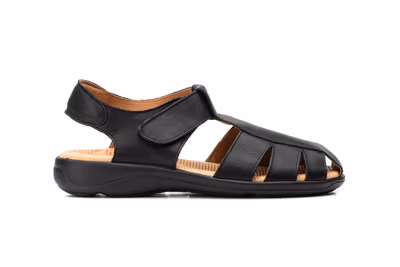 Sandalias Hombre Piel Negro Duendy - 3