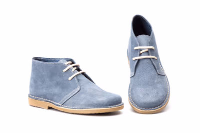 Botín Mujer Piel Serraje Vaquero Cordones