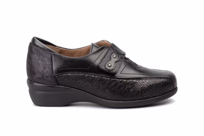 Zapatos Mujer Piel Negro Licra - 3