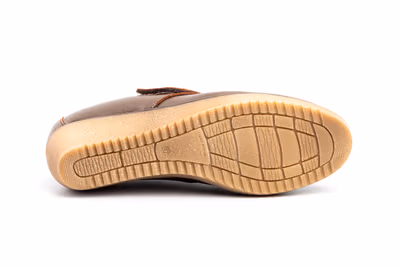Zapatos Mujer Piel Marrón Velcro - 4