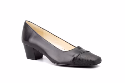 Zapatos Mujer Piel Negro Tacón - 2