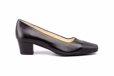 Zapatos Mujer Piel Negro Tacón - 3