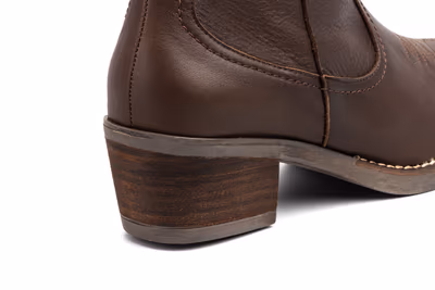 Botas Camperas Mujer Piel Napa Marrón Tacón Cubano - 6