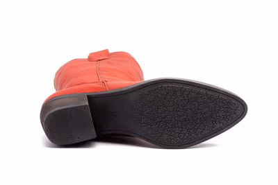 Botas Camperas Mujer Piel Napa Rojo Tacón Cubano - 5