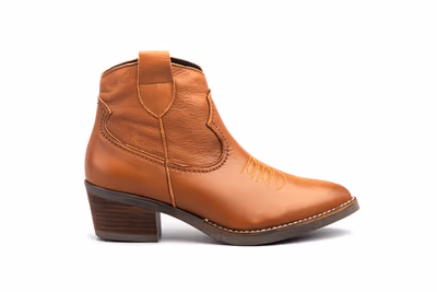 Botín Campero Mujer Piel Napa Cuero Tacón Cubano - 3