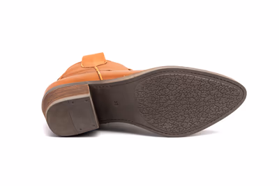 Botín Campero Mujer Piel Napa Cuero Tacón Cubano - 4