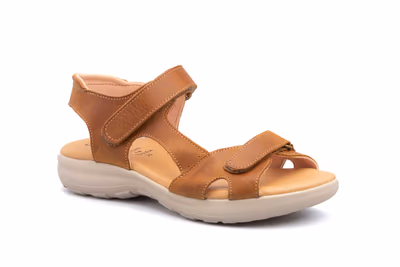 Sandalias Mujer Piel Cuero Velcro - 2