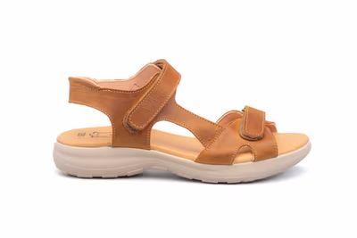 Sandalias Mujer Piel Cuero Velcro - 3