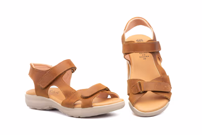Sandalias Mujer Piel Cuero Velcro