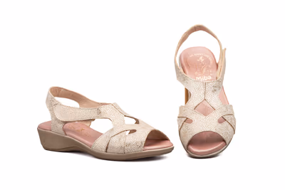 Sandalias Mujer Piel Platino