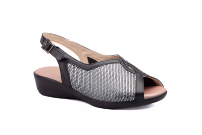 Sandalias Mujer Piel Negro - 2