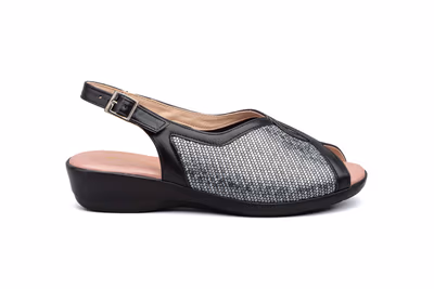 Sandalias Mujer Piel Negro - 3