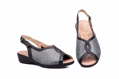 Sandalias Mujer Piel Negro